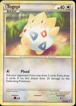 Togepi # 70/90 Common Heartgold Soulsilver Undaunted 2010 Pokemon NM- - Image 1