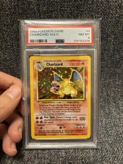 Pokemon 1999 Base Set Charizard 4/102 Holo PSA 8 NM-MT - Image 1