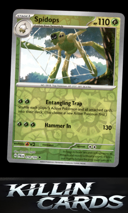 Reverse Holofoil Spidops 018/193 Pokemon Uncommon SV02: Paldea Evolved Card NM - Image 1