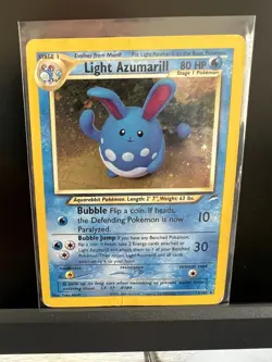 Pokemon Light Azumarill Neo Destiny Holo Rare 80HP Unlimited 13/105 English 2000 - Image 1