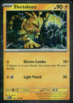 Electabuzz 125/165 HOLO COSMOS - POKEMON TCG Scarlet & Violet 151 MEW NM - Image 1