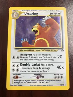 Pokemon Ursaring 15/75 Neo Discovery Holofoil - LP - Image 1