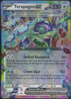 Terapagos ex 128/142 Sv07: Stellar Crown Double Rare Holo Pokemon TCG NM - Image 1