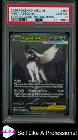 MEGA ABSOL EX SPECI4L ILL RARE POKEMON GER MEG DE-MEGA EVOLUTION 2025 180 PSA 10 - Image 1