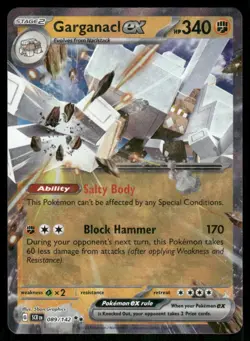 Garganacl ex 089/142 Double Rare Holo NM Pokemon SV07: Stellar Crown - Image 1