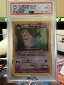 PSA 9 Dark Slowbro 12/82 Team Rocket Holo 1st Edition UNIQUE Vintage Pokemon TCG - Image 1