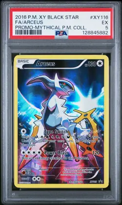 2016 POKEMON XY BLACK STAR PROMO MYTHICAL POKEMON COLL FULL ART/ARCEUS PSA 5 - Image 1
