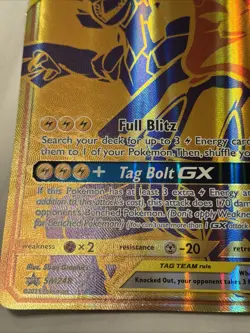 JUMBO Oversized Pikachu & Zekrom GX Tag Team Gold Promo SM248 Pokemon NM - Image 3