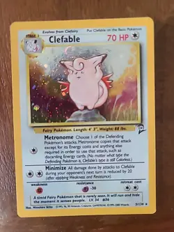 Pokemon TCG Clefable Base Set 2 Holo Unlimited Rare Card 5/130 - Image 1