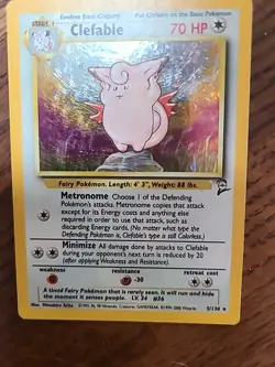 Pokemon TCG Clefable Base Set 2 Holo Unlimited Rare Card 5/130 - Image 2