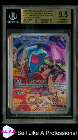 TEAM ROCKETS WOINGENAU POKEMON 203 2025 BLCK STR PRM HOLO ILL RARE GER BGS 9.5 - Image 1