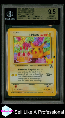______` PIKACHU POKEMON 24 2021 CELEBRATIONS HOLO ENGLISCH BGS 9.5 - Image 1