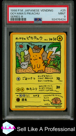 OOYAMA'S PIKACHU SERIES III POKEMON JAPANESE VENDING 1998 25 PSA 9 - Image 1