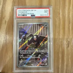 2023 Pokemon Obsidian Flames Houndour 204/197 Illustration Rare - PSA 9 MINT - Image 1