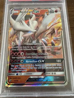 2018 Pokemon Sun & Moon #11 Reshiram GX Dragon Majesty PSA 9 Mint - Image 3