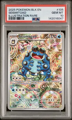 2025 POKEMON BLK EN-BLACK BOLT ILLUSTRATION RARE #105 SEISMITOAD PSA 10 - Image 1