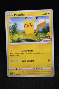 Pokemon Promo Pikachu Stamped Indomaret Indonesia 240/S-P 2021 - Image 1