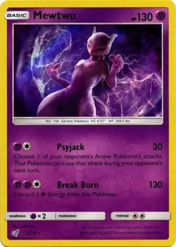 1x Mewtwo - 12/18 - Holo Rare Damaged Pokemon SM09.5 - Detective Pikachu - Image 1