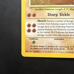 Pokemon Vintage Holo Rare Kabutops 9/62 Fossil WotC 1999 - Image 5