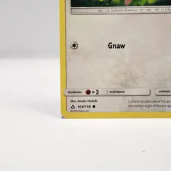 Eevee 104/156 Pokemon TCG Common Ultra Prism Alolan Sandslash and Ninetails NM/M - Image 4