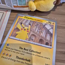 Pokemon x Natural History Museum Pikachu Jumbo Promo Card And Plush - Image 3
