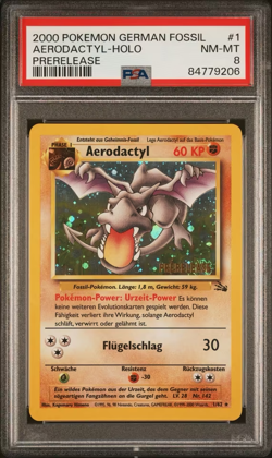 Aerodactyl Holo PRERELEASE #1 | Pokemon Fossil Deutsch | PSA 8 - Image 2