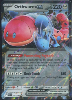 Orthworm EX 110/142 S&V Stellar Crown Holo Double Rare Pokemon Card NM - Image 1