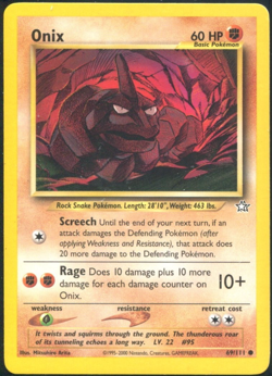Onix 69/111 Non Holo Neo Genesis - Pokemon Card - LP - Image 1