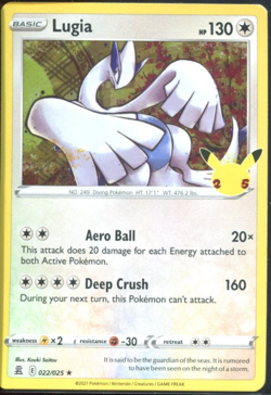 Lugia 022/025 - Holofoil Celebrations - Holo Rare Pokemon TCG NM - Image 1