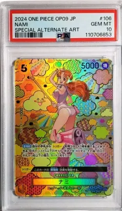 2024 One Piece Nami OP09 JP Special Alternate Art #106 [OP08-106 PSA 10 GEM Mint - Image 1