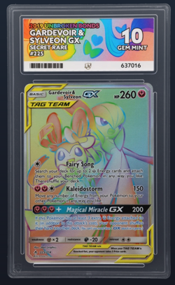ACE 10 Pokemon Card Gardevoir & Sylveon GX Unbroken Bonds Secret Rare 2019 225 - Image 1