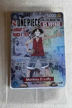 One Piece Monkey D. Luffy US Voyage College Basketball Promo Card - Image 1