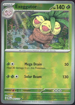 Exeggutor 002/131 Reverse Holo Pokeball Prismatic Evolutions Pokemon TCG Card - Image 1