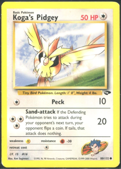 Kogas Pidgey 80/132 Common - Gym Challenge WOTC 1999 - Pokemon TCG Card HP - Image 1