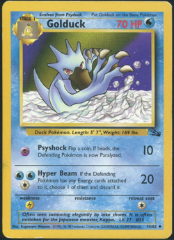 Golduck 35/62 - Vintage 1999 Fossil Set HP Pokemon Card - Image 1