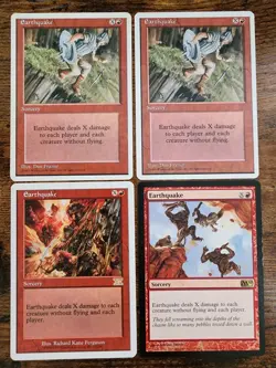 4x MTG Earthquake NM Rare ⭐2x Core 4th Edition ⭐6th M10 ⭐10 HQ PIC 1995 Magic x4 - Image 1