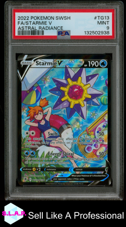 FA/STARMIE V ASTRAL RADIANCE POKEMON SWSH ASTRAL RADIANCE 2022 TG13 PSA 9 - Image 1