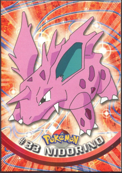 Pokemon Nidorino 33 Non Holo Topps Pokemon Card Series 1 Blue Logo NM- - Image 1