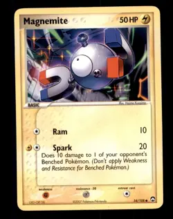 2X Pokemon Card Magnemite (EX Power Keepers) 54/108 MODERATELY PLAYED Common TCG - Image 1