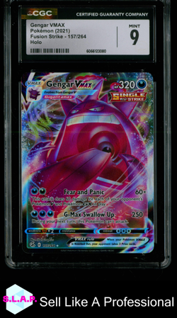 GENGAR VMAX POKEMON 157 2021 FUSION STRIKE ENG CGC 9 - Image 1