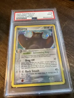 Pokemon 2005 TCG EX Unseen Forces PSA 9 Holo Ursaring 18/115 - Image 1