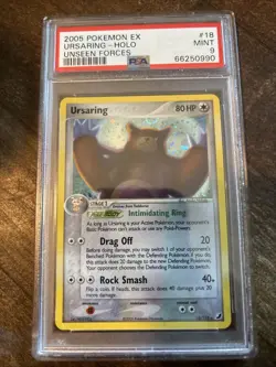 Pokemon 2005 TCG EX Unseen Forces PSA 9 Holo Ursaring 18/115 - Image 2