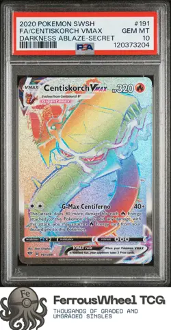 Fa/Centiskorch Vmax #10 - 2020 Pokemon Sword & Shield Darkness Ablaze - PSA 10 - Image 1