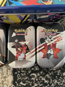 LARGE Pokemon TCG ETB/Tin Pokeball Lot EMPTY Boxes - W Stickers / Promos Holders - Image 2