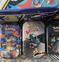 LARGE Pokemon TCG ETB/Tin Pokeball Lot EMPTY Boxes - W Stickers / Promos Holders - Image 4