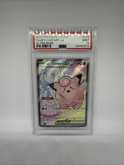 Pokemon TCG Lillie's Clefairy EX Holo Ultra Rare Card 173/159 PSA 9 - Image 1