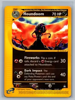 Pokemon TCG Houndoom #15/147 Rare CCG Aquapolis - Image 1