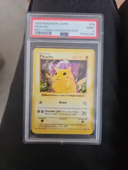1999 Pokemon Game Pikachu Red Cheeks-Shadowless Psa 9 Mint - Image 1