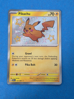 Pikachu 131/091 SV: Paldean Fates Baby Shiny Holo Pokemon TCG - Image 1