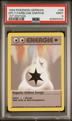 Doppelte Farblose Energie 1. Edition #96 | Pokemon Base Set Deutsch | PSA 9 - Image 2